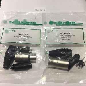 60PCS/lot original FOR NEUTRIK connector 30PCS NC3MXX & 30PCS NC3FXX Male et femelle Un ensemble 3 Broches XLR Connecteur avec!