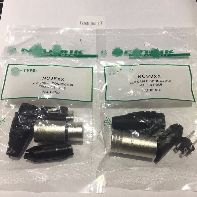 60PCS/lot original FOR NEUTRIK connector 30PCS NC3MXX & 30PCS NC3FXX Male et femelle Un ensemble 3 Broches XLR Connecteur avec!