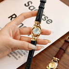 SKHLSpace-Time Corridor Retro elegant leather Waterproof Watch Square Quartz Ladies Watch 3622