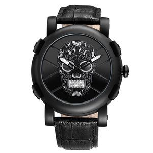 SKONE Watch for men Simple fashion unique special design Men's Watch Skull Round Quartz Watch Men 9479