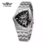 New Winner European American Style Men's Fashion Casual Hollow Triangle Automatic Mechanical men business Watch SLZg120