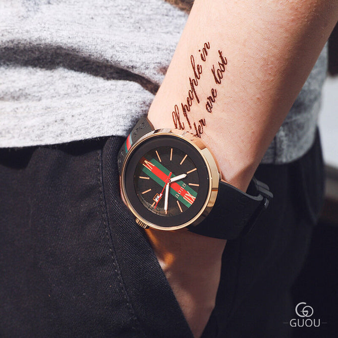 Guou 8192 Big Dial Watch Neutral Fashion Trend Men's Quartz Watch Student Versatile Calendar Silicone Couple Watch