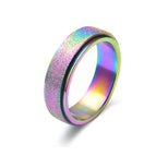 Titanium steel frosted rotatable ring seven color pearl sand stainless steel decompression Ring Bracelet