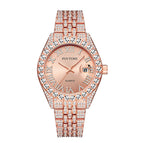 PINTIME Men's Frank Starry Retro Steel Yacht Diamond-Embedded quartz calendar casual men Watch PT1573