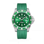 KIMSDUN new diamond-encrusted black water ghost automatic mechanical watch fashion luminous men's watch waterproof watch K-1268A-silicon