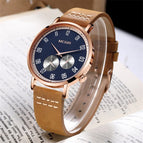 Megir Watch Men's Versatile Simple Waterproof Luminous Leather Business Sports Quartz Men 1083