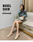 Flat shoes women's new slippers women's summer Korean style lazy half drag women's shoes 9A99-3