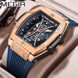 New Megir Men's Watch Best-Seller Douyin Fashion Square Luminous Sports Watch men casual 8109