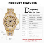 MISSFOX new fashion high-end diamond-encrusted men's watch stainless steel waterproof quartz watch v291
