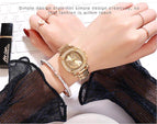 GEDI 3200 Fashion Casual Rhinestones Watches Stainless Steel Waterproof Ladies Analog Quartz Wristwatch Female Gift Clock Watch for Women