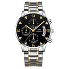 OLMECA Mens Watches Top Brand Luxury Chronograph Watches Full Steel Casual Quartz Watch Fashion Waterproof Business Wristwatch