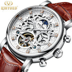 KINYUED business leather men's mechanical watch hollow waterproof mechanical watch JYD-J026