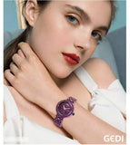 GEDI 3086 Hot Sale Women Fashion Casual Watch Elegant Luxury Stainless Steel Waterproof Ladies Diamond Rhinestone Analog Quartz Wristwatch