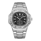 PINTIME watch men's casual explosive quartz calendar business trend waterproof steel fashion men watch