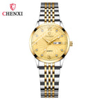 CHENXI Business Dual Calendar Watch Couple Steel Strap Watch in Stock Men's and Women's Quartz Watch CX-8212A inter-gold