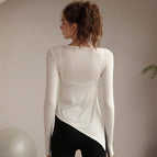 Running blouse fitness clothing suit sports top 2022 new yoga clothing women's loose and thin long sleeves 210
