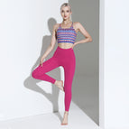 2023 New Spring and Summer Strap Printed Yoga Clothes Two-Piece Set Women's Professional Fitness Suit TZ-221108