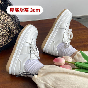 white shoes women's autumn 2021 new student leisure sports cute big-toed shoes increased sports shoes 546