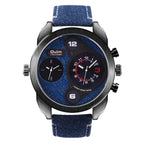 Oulm casual cowboy men's watch double time zone large dial men's quartz watch quartz watch HP9316