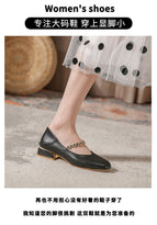 Leather shoes women 2022 new simple square toe Mary Jane women's shoes thick heel single shoes 189-20