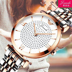 High-end Ladies Gypsophila Watch Rose Gold Butterfly Buckle Steel Band Student Waterproof Women's Watch H7105