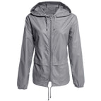 Lightweight outdoor Hooded Cardigan zipper rainproof jacket blouse