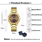 Missfox New Women's Watch Quartz Watch Gold High-end Diamond Ladies Watch 2742
