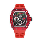 PINTIME Barrel Watch Men's Quartz Watch Watch Multifunctional Luminous Calendar Silicone men's casual  Watch 8132