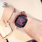 GUOU 8190 gun new square watch gun box fashion ladies watch temperament square watch leather watch women gifts gifts