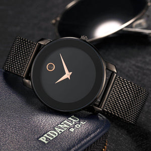 Ultra-thin Stainless Steel Business Mesh strap Men's Watch Classic Simple Casual Waterproof Quartz 2446