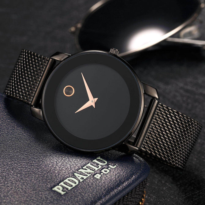 Ultra-thin Stainless Steel Business Mesh strap Men's Watch Classic Simple Casual Waterproof Quartz 2446