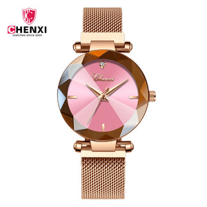 CHENXI Hot Sale Fashion women Watch Magnetic Mesh Strap Watch Quartz Watch Ladies Net Watch 309L