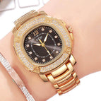 GEDI 3200 Fashion Casual Rhinestones Watches Stainless Steel Waterproof Ladies Analog Quartz Wristwatch Female Gift Clock Watch for Women