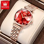 OLEVS Women quartz watch fashion luxury and simple elegant trend color waterproof office lady casual watch 6642