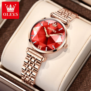 OLEVS Women quartz watch fashion luxury and simple elegant trend color waterproof office lady casual watch 6642
