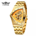 New Winner European American Style Men's Fashion Casual Hollow Triangle Automatic Mechanical men business Watch SLZg120