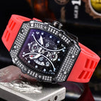 2023 Watch for men New Diamond Quartz Watch Barrel-Shaped European Style Hollow Ghost Head Quartz Watch 9791