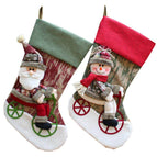 2PCS Christmas socks gift bag Santa Claus candy bag doll Christmas decoration Christmas socks gift bag 1717