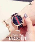GUOU 8082 Fashion Retro Leather Belt Watch Waterproof Calendar Women's Watch Roman Quartz Watch Women