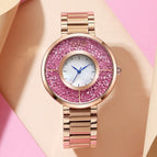 GEDI Creative Star Ring Women's Watch Fashion Flowing Good Luck Stone Stainless Steel Wrist Watch Women's Fritillary Watch 9438