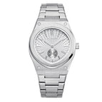 BESTWIN men's watch Round Steel Watch Men's Personality fashion waterproof Quartz Men's casual Watch 936