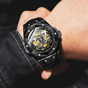 KIMSDUN men's watch Fashion automatic mechanical watch silicone strap waterproof sports watch J2101A