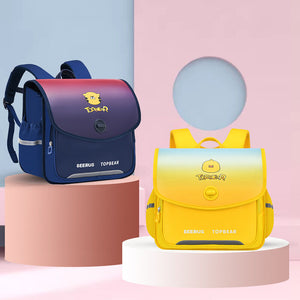 Horizontal schoolbag children's primary school students' spine protection shoulder bag boys and girls gradient color
