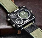 Oulm large dial casual men's watch domineering multi-time zone square quartz men's watch military watch HP3595