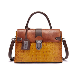 2021 new bag European and American retro fashion embossed hit color portable messenger handbag 266