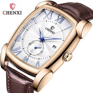 CHENXI Men's watch fashion square waterproof calendar quartz causal men's watch CX-8209