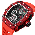 PINTIME Barrel Watch Men's Quartz Watch Watch Multifunctional Luminous Calendar Silicone men's casual  Watch 8132