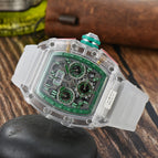 Men's and women's watch 6-Pin Quartz Watch Barrel-Shaped Hollowed Fashion Non-Mechanical Watch Spot Transparent Watch 8087
