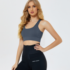 Summer new yoga sports vest women's fashion gathering bra running fitness mesh back yoga top 9060