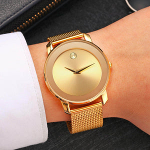 Ultra-thin Stainless Steel Business Mesh strap Men's Watch Classic Simple Casual Waterproof Quartz 2446